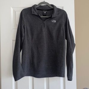 The North Face TNF Dark Heather Grey 1/4 Quarter Zip Fleece Size Medium